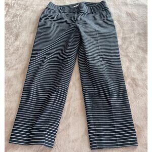 LOFT Pants The Riviera Cropped Julie Fit Blue Striped Pants Size 4